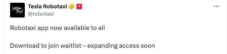 特斯拉Robotaxi应用程序向公众开放!计划向更多州推广该服务