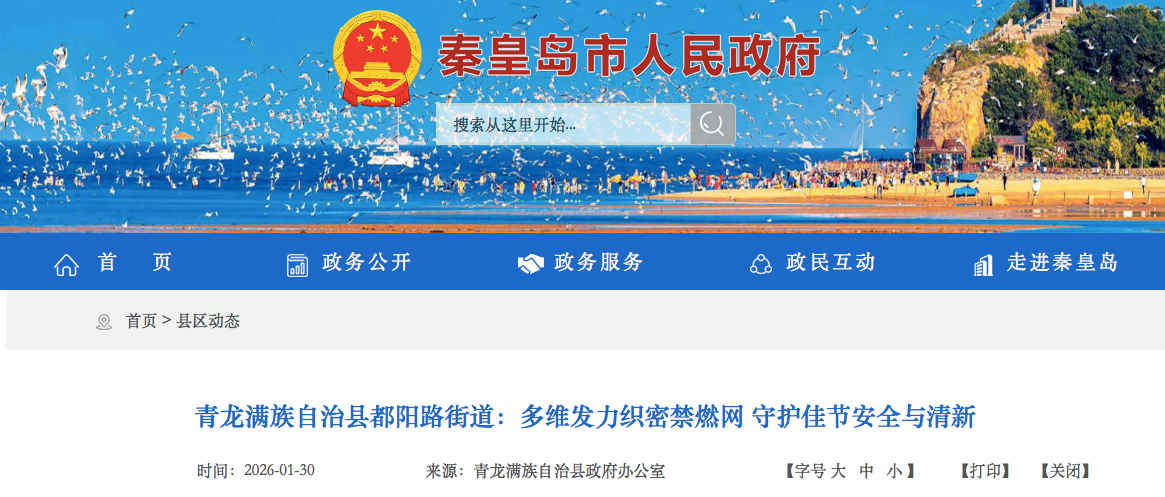 青龙满族自治县:多维发力织密禁燃网 守护佳节安全与清新