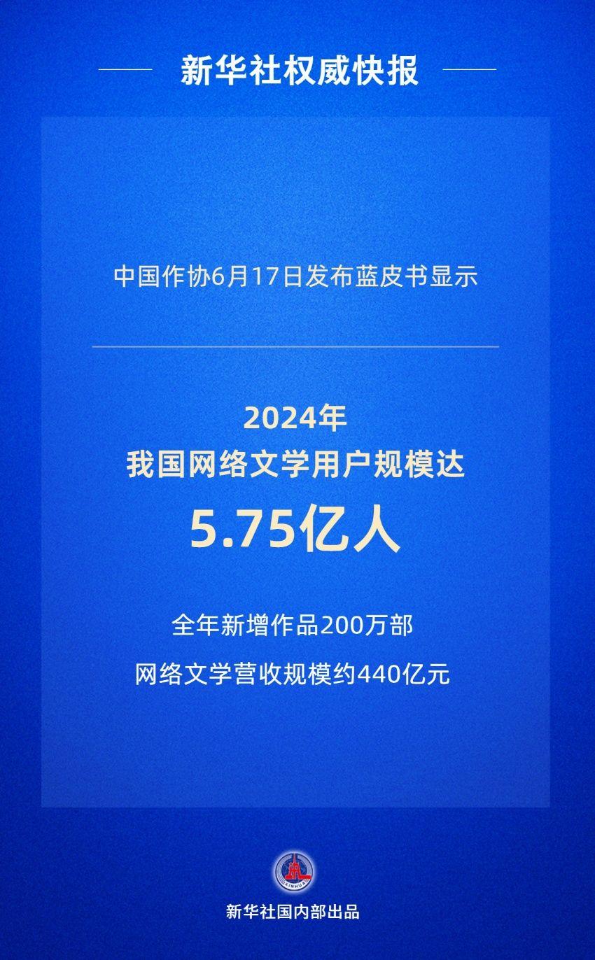 新华社权威快报｜中国网络文学用户规模达5.75亿人