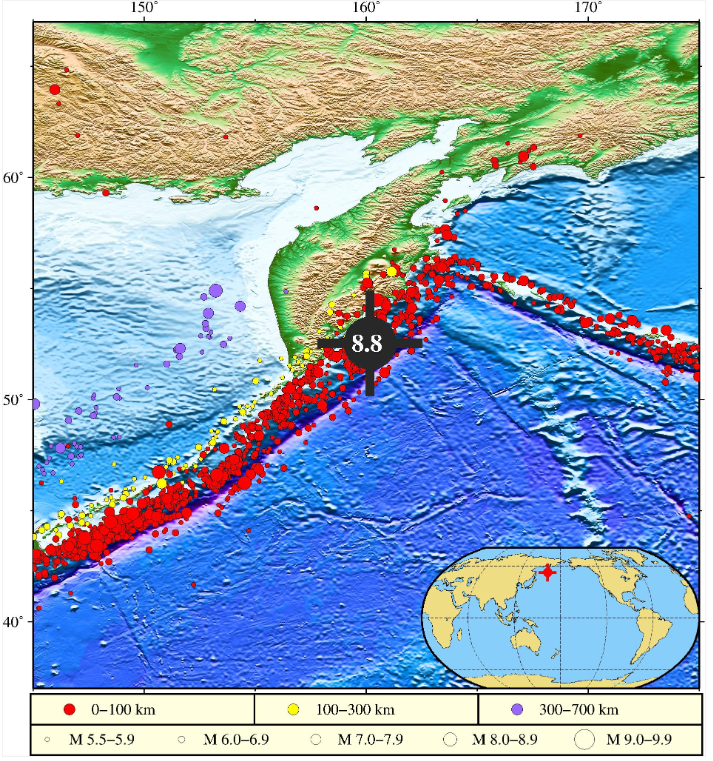 堪察加东岸远海强震引发海啸 预计对我国部分沿岸地区造成灾害性影响