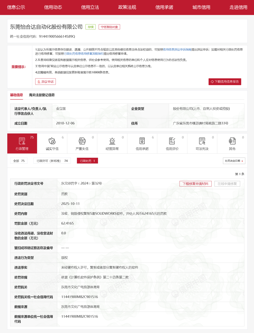 怡合达因软件侵权被罚超60万