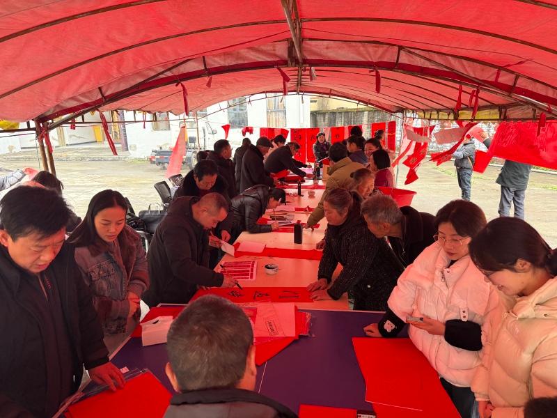 普定县坪上镇开展“笔墨迎春 福送万家”活动